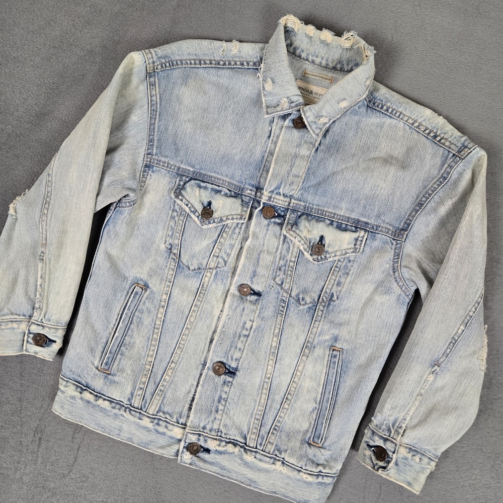 Ralph Lauren Denim & Supply Denim Jacket Womens XS Relaxed Trucker Distressed